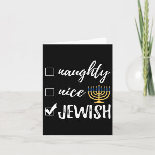 Naughty Nice Jewish Funny Ugly Kerstmis Hanukkah Kaart
