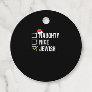 Naughty Nice Jewish Santa Christmas  Bedankjes Labels