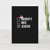 Naughty Nice Jewish Santa Christmas  Kaart (Voorkant)