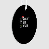Naughty Nice Jewish Santa Christmas Ornament (voorkant)