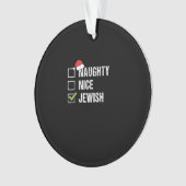 Naughty Nice Jewish Santa Christmas Ornament (voorkant)