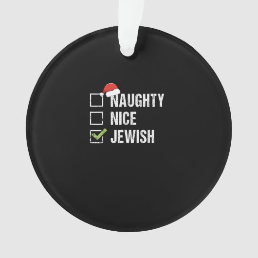 Naughty Nice Jewish Santa Christmas Ornament (voorkant)