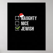 Naughty Nice Jewish Santa Christmas Poster (Voorkant)