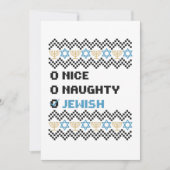 Naughty Nice Jewish Santa Christmas Ugly Sweater Bedankkaart (Voorkant)