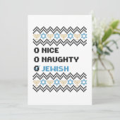 Naughty Nice Jewish Santa Christmas Ugly Sweater Bedankkaart (Staand voorkant)