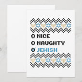 Naughty Nice Jewish Santa Christmas Ugly Sweater Bedankkaart (Voorkant / Achterkant)