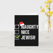 Naughty Nice Jewish Shirt Santa Jew Christmas Gift Kaart (Gele Bloem)
