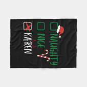 Naughty Nice Karen Kerstmis grappige kerstkerstker Fleece Deken (Voorkant (Horizontaal))