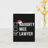 Naughty Nice Lawyer Santa Hat Law Kerstcadeau Kaart (Gele Bloem)