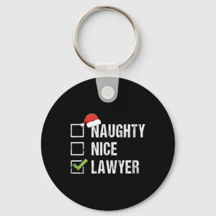 Naughty Nice Lawyer Santa Hat Law Kerstcadeau Sleutelhanger