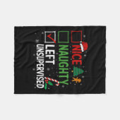 Naughty Nice liet ongecontroleerde kerstpyjama's a Fleece Deken (Voorkant (Horizontaal))