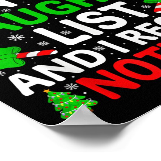 Naughty Nice List And I Regret Nothing Funny Chris Poster (Hoek)