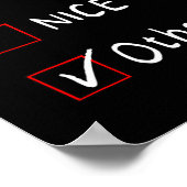 Naughty Nice List Andere Grappige Xmas Mannen Vrou Poster (Hoek)