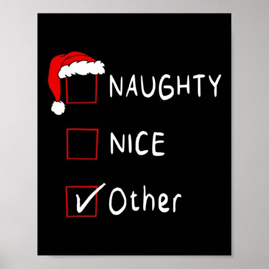 Naughty Nice List Andere Grappige Xmas Mannen Vrou Poster (Voorkant)