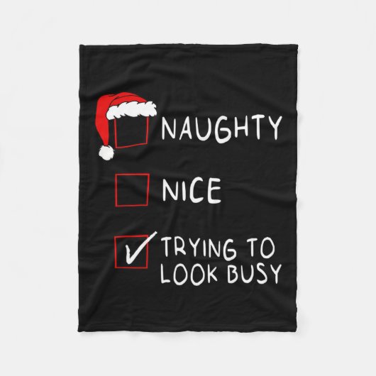 Naughty Nice List die kijkt uit naar zakelijke Man Fleece Deken (Voorkant)