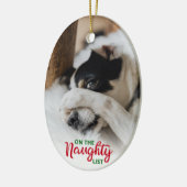 Naughty Nice List Dog 2 Foto Keramisch Ornament (Links)