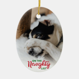 Naughty Nice List Dog 2 Foto Keramisch Ornament