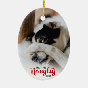 Naughty Nice List Dog 2 Foto Keramisch Ornament