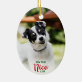 Naughty Nice List Dog 2 Foto Keramisch Ornament (Achterkant)