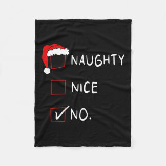Naughty Nice List No Funny Xmas Mannen Vrouwen Ker Fleece Deken