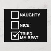 Naughty Nice List probeerde mijn beste Santa Funny Feestdagenkaart (Voorkant)