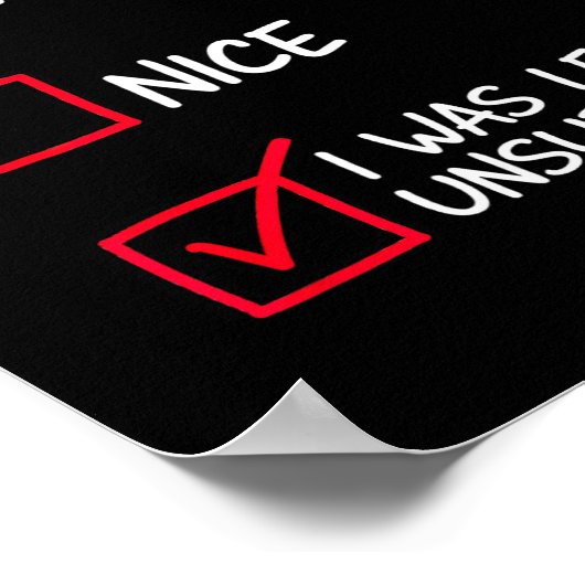 Naughty Nice List Was Left Unsupervised Christmas  Poster (Hoek)