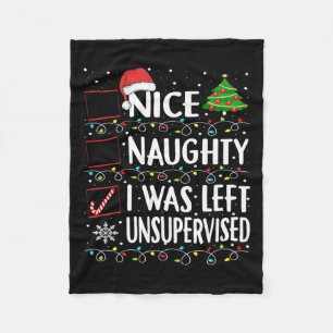Naughty Nice List werd verlaten zonder toezicht Ma Fleece Deken