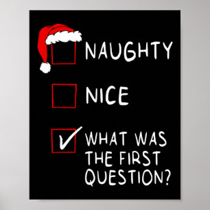 Naughty Nice List What was the Vraag Man Women Poster
