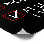 Naughty Nice minstens ik heb een lijst gemaakt met Poster (Hoek)