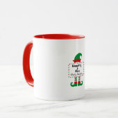 Naughty Nice Mostly Naughty Elf Funny Xmas Mug Mok (Voorkant links)
