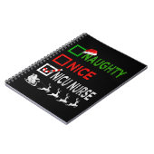 Naughty Nice Nicu Nurse kerstpyjama Funny Sa Notitieboek (Linkerzijde)