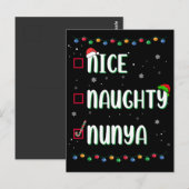 Naughty Nice Nunya Business Santa's List Fun Briefkaart (Voorkant / Achterkant)