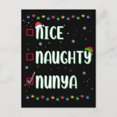 Naughty Nice Nunya Business Santa's List Fun Briefkaart (Voorkant)