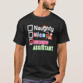 Naughty Nice Nursing Assistant Merry KerstSan T-shirt (Voorkant)