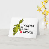 Naughty, Nice of Grinch Quote Kaart (Gele Bloem)