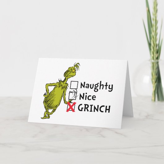 Naughty, Nice of Grinch Quote Kaart (Voorkant)