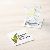 Naughty, Nice of Grinch Quote Kartonnen Onderzetters (Insitu)
