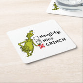 Naughty, Nice of Grinch Quote Kartonnen Onderzetters (Schuin)