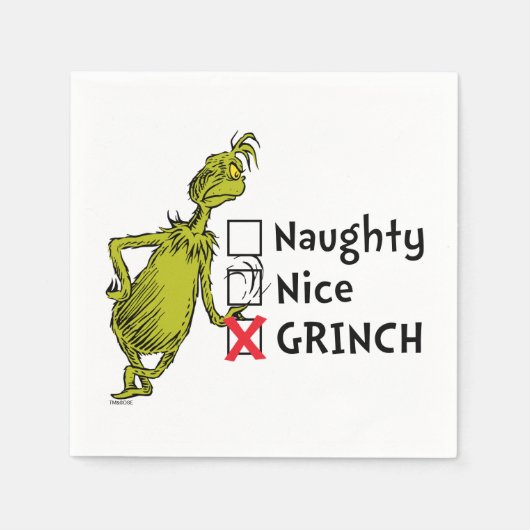 Naughty, Nice of Grinch Quote Servet (Voorkant)
