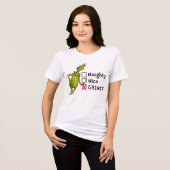 Naughty, Nice of Grinch Quote Tri-Blend Shirt (Voorkant volledig)