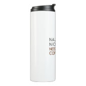 Naughty, Nice, of meer koffie nodig? Grappige vaka Thermosbeker (Gedraaid links)