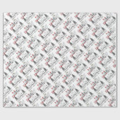 Naughty & Nice Old English Sheepdogs (grijs 1) Cadeaupapier (Vlak)