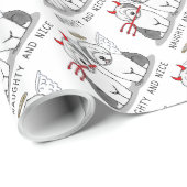 Naughty & Nice Old English Sheepdogs (grijs 1) Cadeaupapier (Rol Hoek)