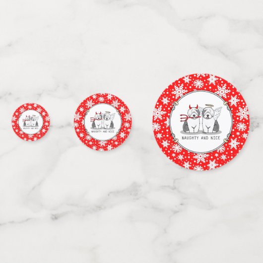 Naughty & Nice Old English Sheepdogs (grijs 1) Confetti (Voorkanten)