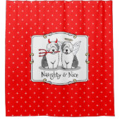 Naughty & Nice Old English Sheepdogs (grijs 1) Douchegordijn (Voorkant)