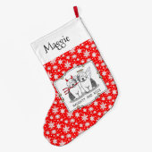 Naughty & Nice Old English Sheepdogs (grijs 1) Grote Kerstsok (Achterkant (Hangend))