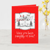 Naughty & Nice Old English Sheepdogs (grijs 1) Kaart (Gele Bloem)