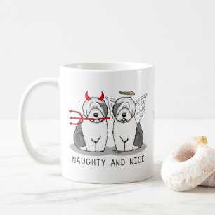 Naughty & Nice Old English Sheepdogs (grijs 1) Koffiemok