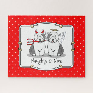 Naughty & Nice Old English Sheepdogs (grijs 1) Legpuzzel