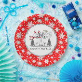 Naughty & Nice Old English Sheepdogs (grijs 1) Papieren Bordje (Feest)